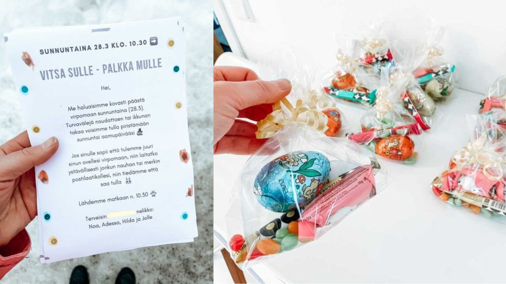 vitsa sulle - palkka mulle korona-ajan pääsiäinen vaatii luovia ratkaisuja.